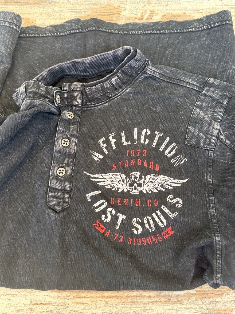 Affliction Men's Black Lost Souls Graphic T-Shirt Large - Picture 10 of 13